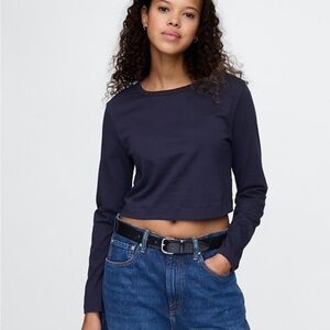 Gap FREE WITH ANY BUNDLE (2+ other items) organic cotton crop long sleeve shirt
